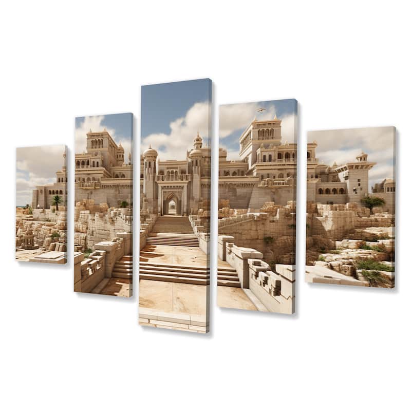 Designart "Hebrew Hebrew Architecture" Architecture Multipanel Canvas